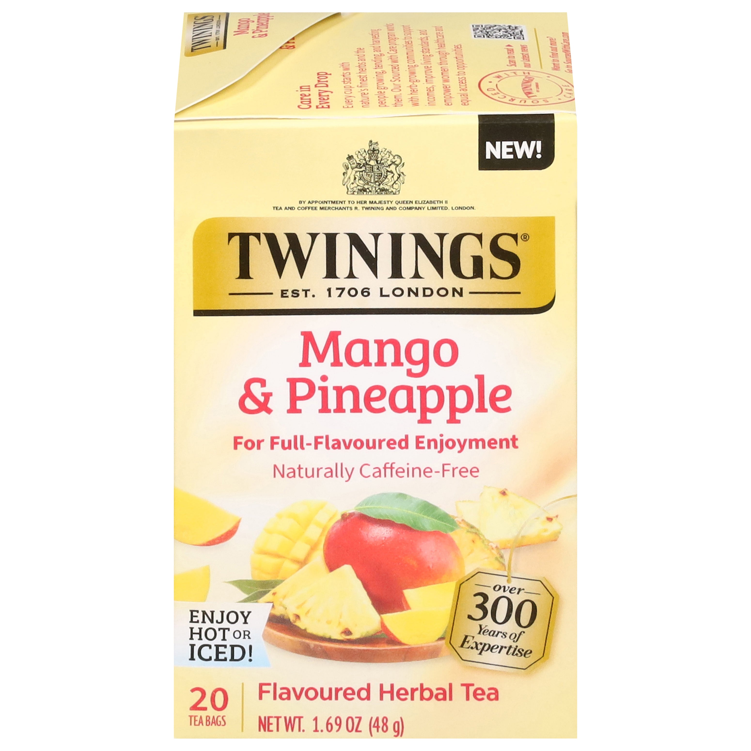 Twinings Herbal Tea Mango & Pineapple - Case of 6 - 20 bags