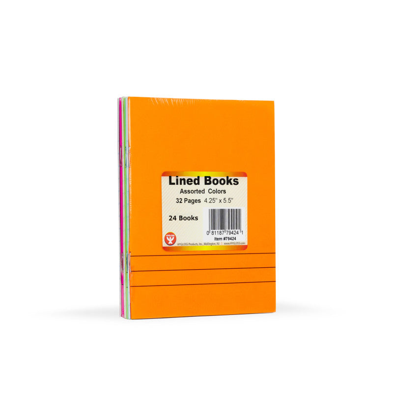 HYGLOSS - Bright Colors Lined Blank Books - 4.25 x 5.5" - Pack of 24