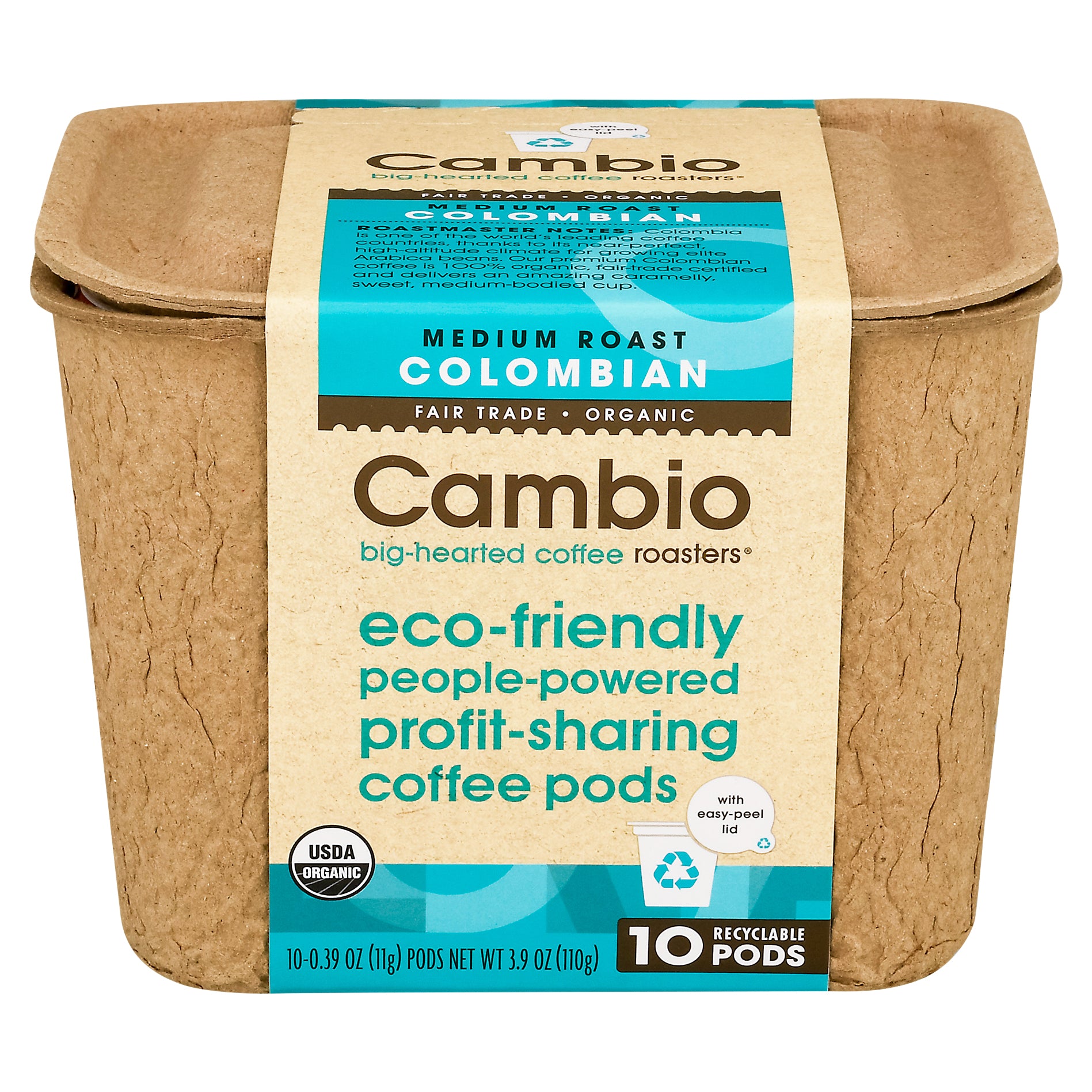 Cambio Roasters Pods Medium Roast Colombian Coffee 10 ea - Case of 6