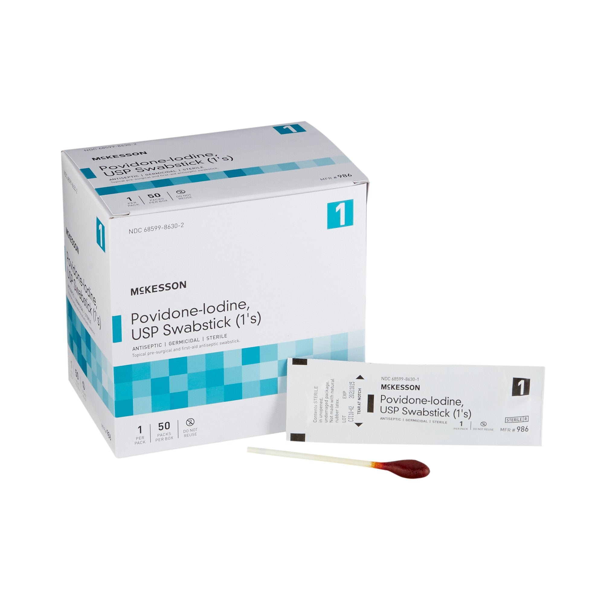 McKesson Brand - Impregnated Swabstick McKesson 10% Strength Povidone-Iodine Individual Packet Sterile [1/PK]