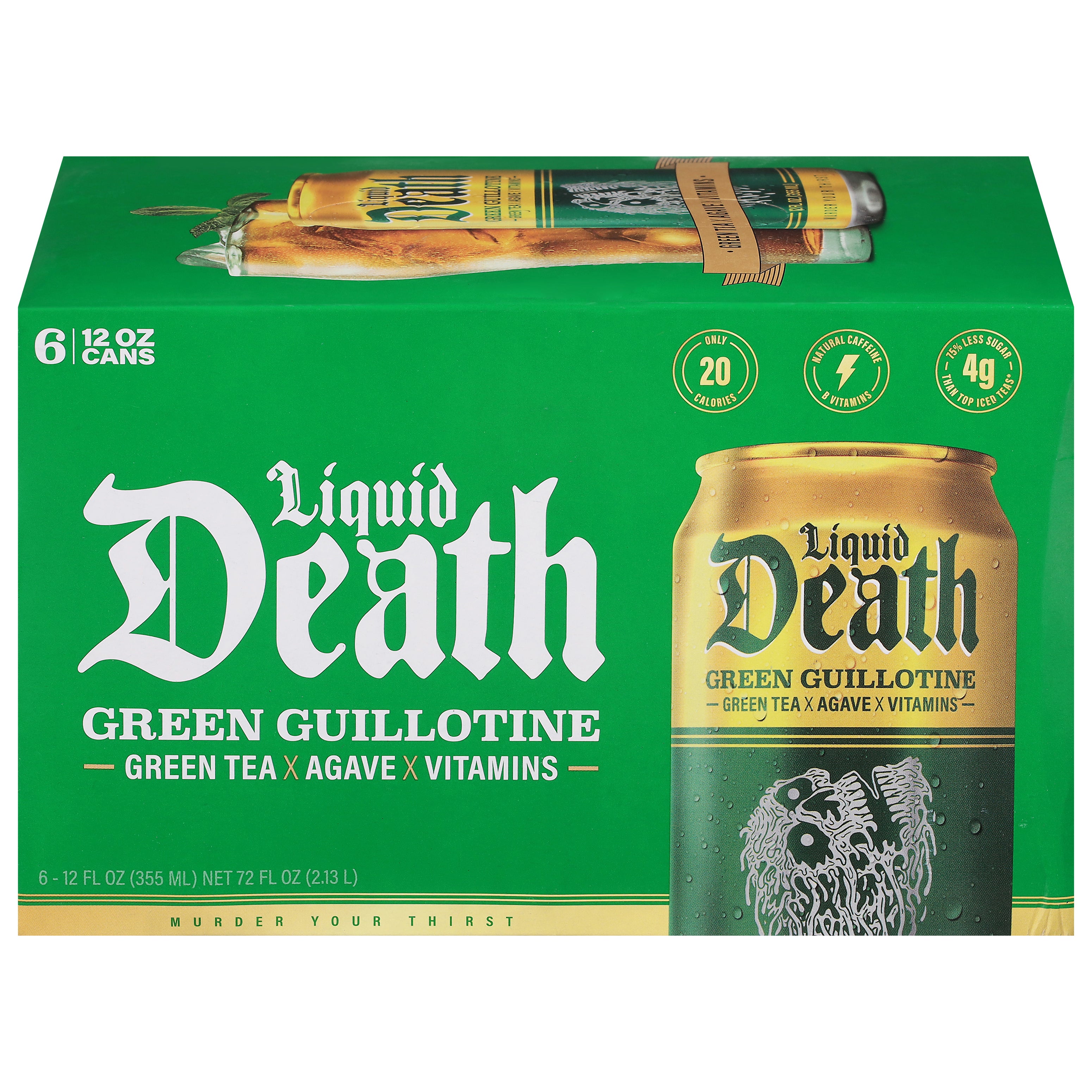 Liquid Death Green Guillotine Green Tea 6 - 12 fl oz Cans - Case of 4