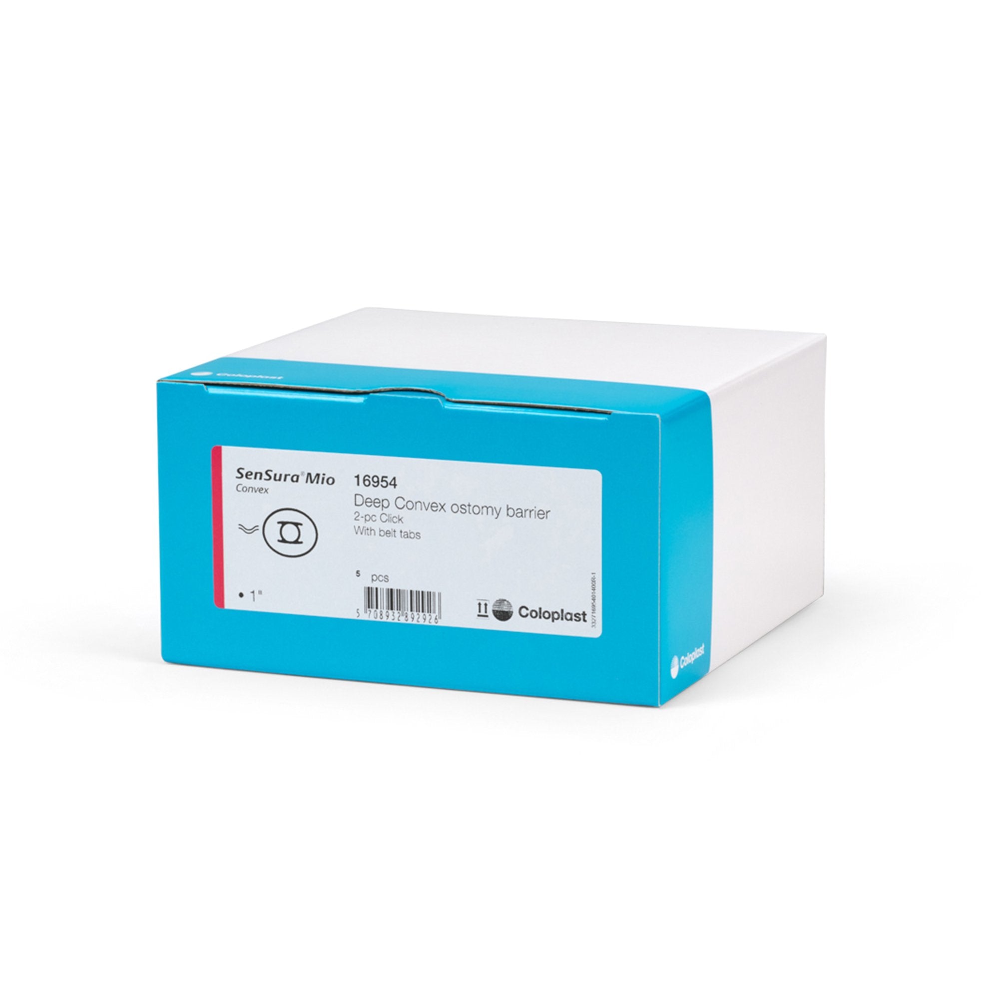 Coloplast - Ostomy Barrier SenSura® Mio Click Precut, Standard Wear Elastic Adhesive 50 mm Flange Red Code System 1 Inch Opening [5/BX] (1006241_BX)