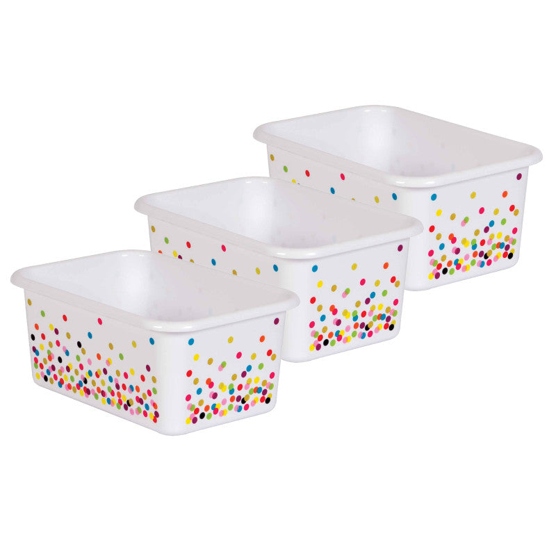 TEACHER CREATED RESOURCES - Confetti Small Plastic Storage Bin, Pack of 3