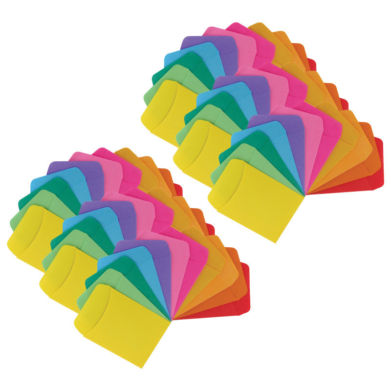HYGLOSS - Non-Adhesive Library Pockets, 3.5" x 4.875", 5 Colors, 30 Per Pack, 6 Packs