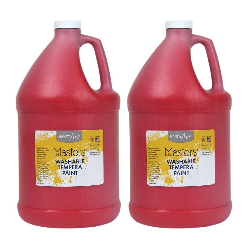 HANDY ART - Little Masters® Washable Tempera Paint, Red, Gallon, Pack of 2