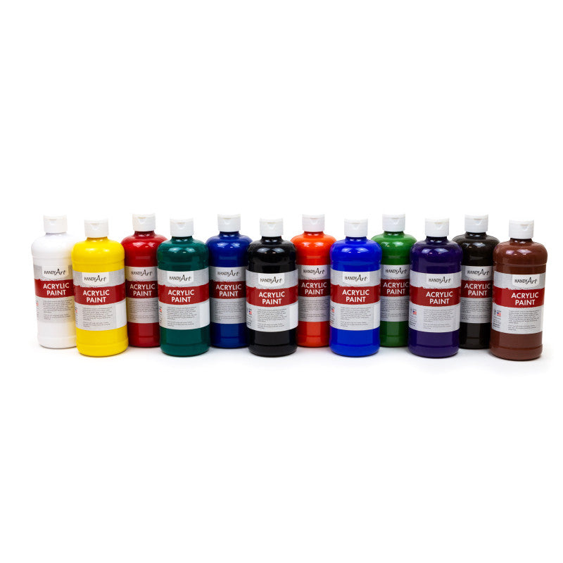 HANDY ART - Acrylic Paint - Pint Primary Set of 12