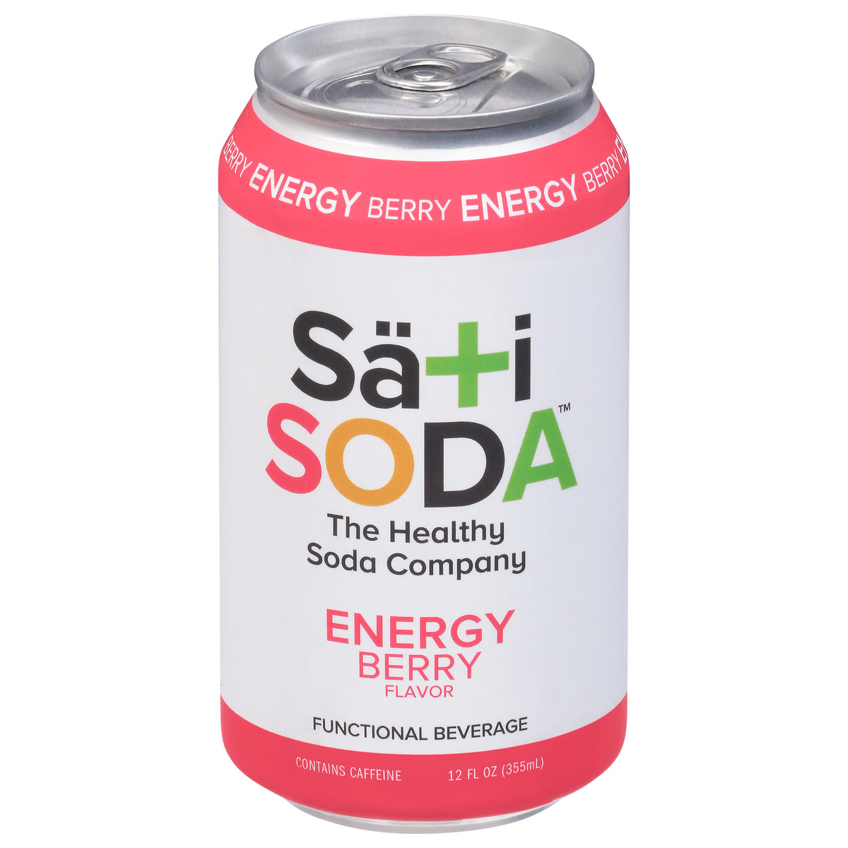 Sati Soda Energy Berry Flavor Functional Beverage 12 fl oz - Case of 12