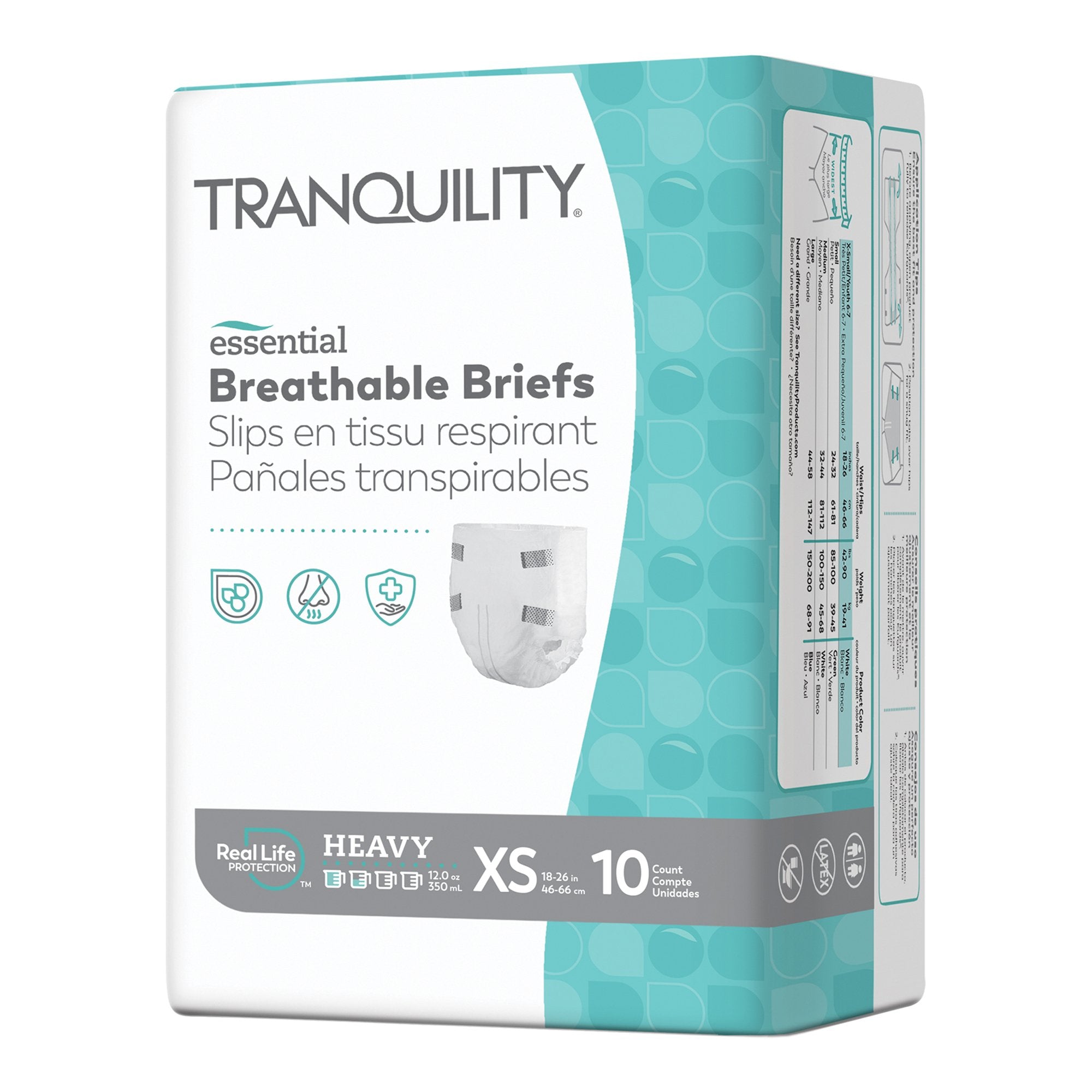 Principle Business Enterprises - Unisex Adult Incontinence Brief Tranquility® Essential X-Small Disposable Heavy Absorbency [10/BG]