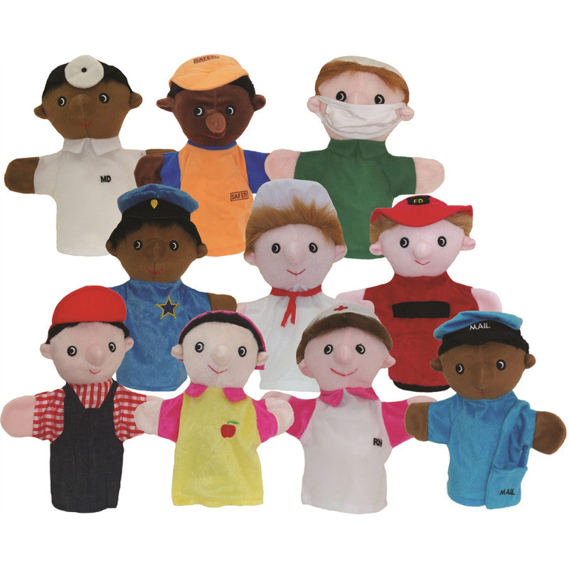 GET READY KIDS - Community Helper Puppets, Set of 10