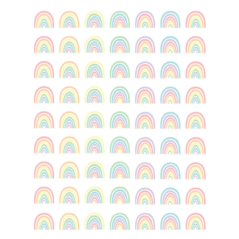 TEACHER CREATED RESOURCES - Pastel Pop Rainbows Mini Stickers, 378 Per Pack, 12 Packs