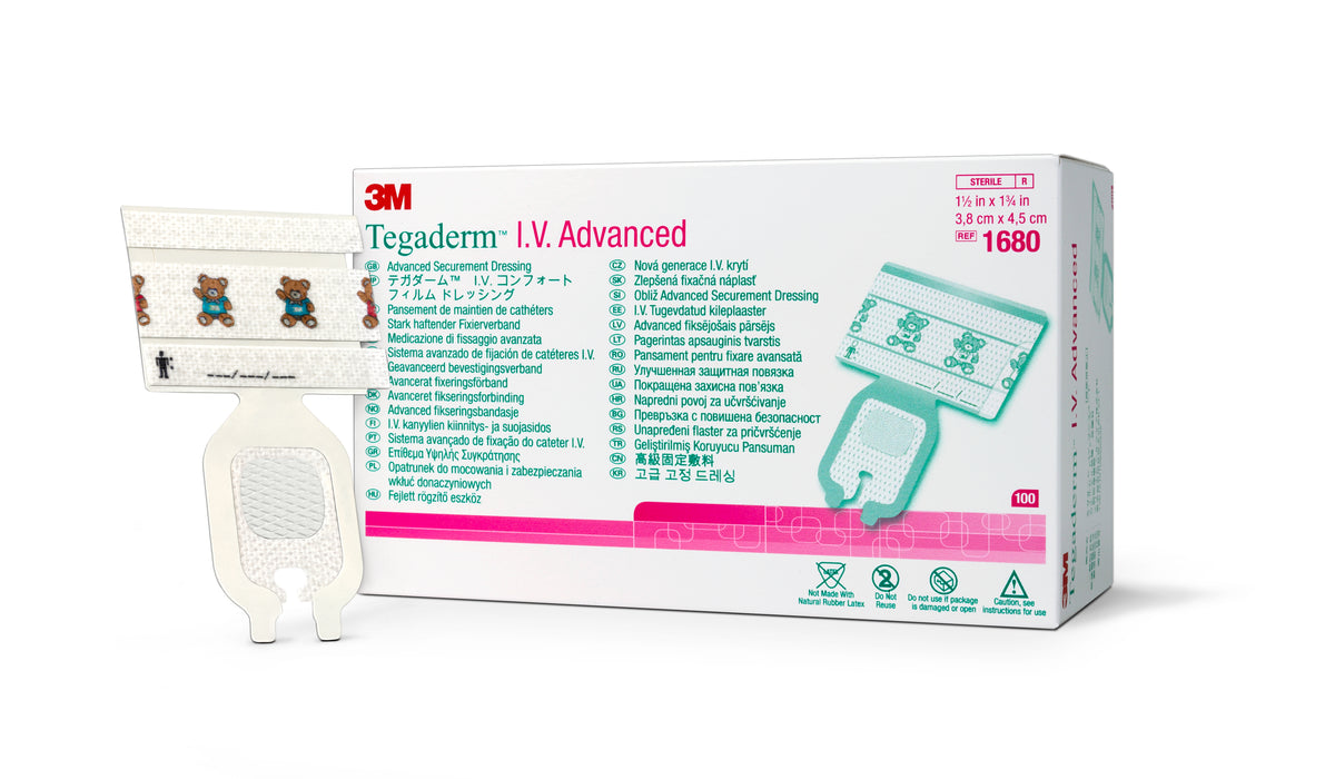 Solventum Corporation - I.V. Dressing 3M™ Tegaderm™ Film 1-1/2 X 1-3/4 Inch Sterile [100/BX]