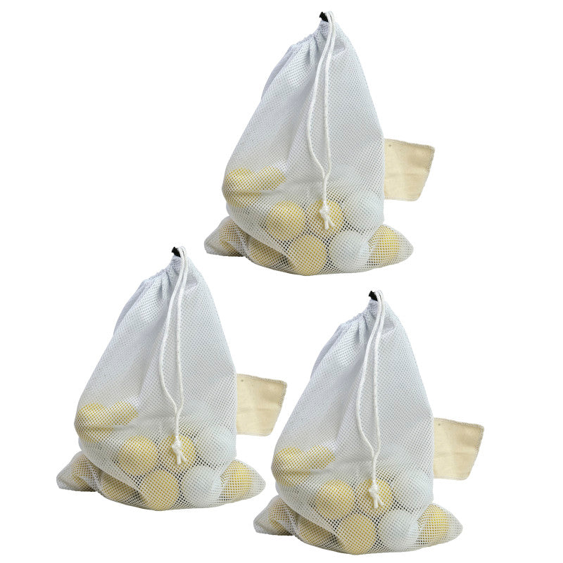 MARTIN SPORTS - Laundry/Equipment Bag, 15" x 20", White, Pack of 3