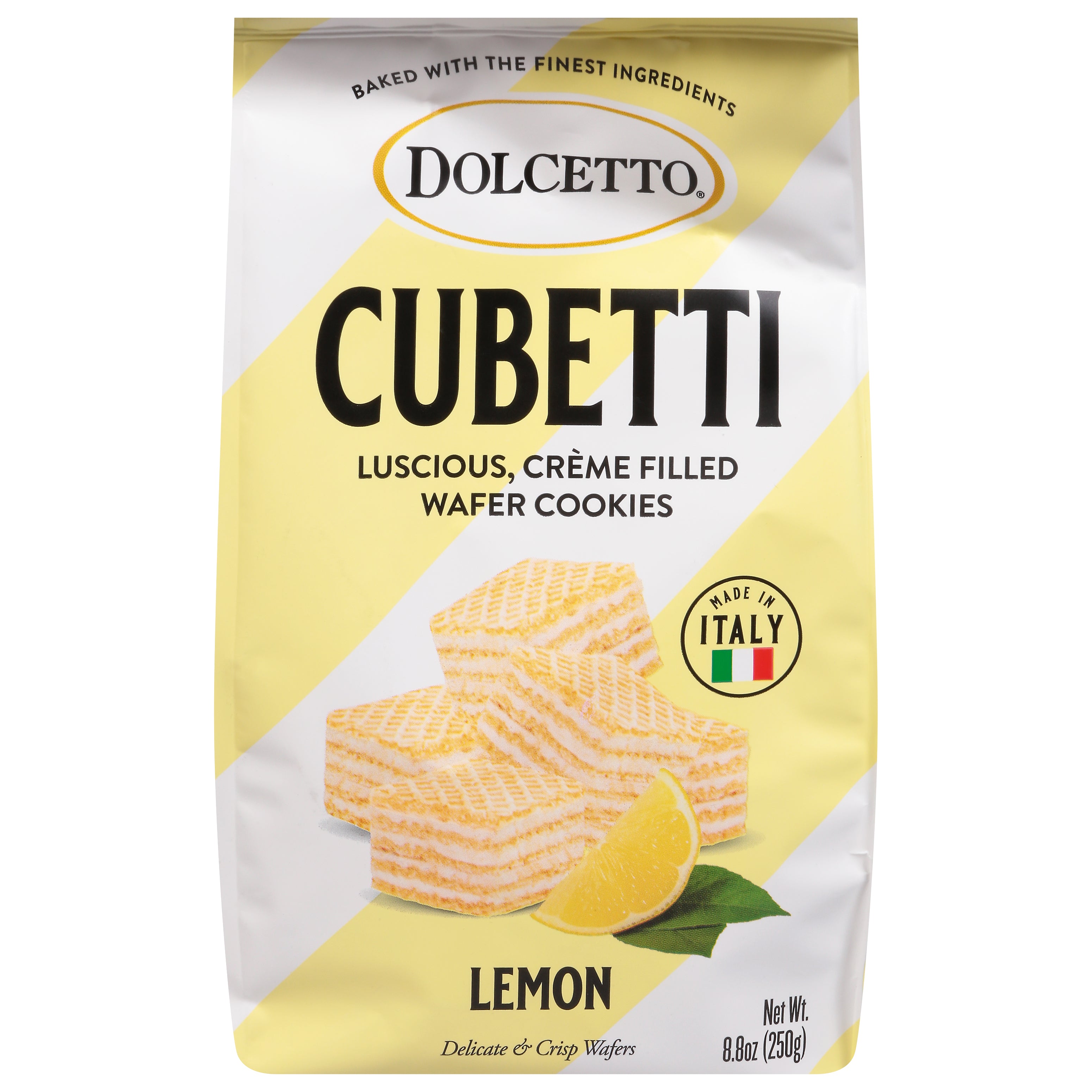 Dolcetto Cubetti Lemon Wafer Cookies 8.8 oz - Case of 10