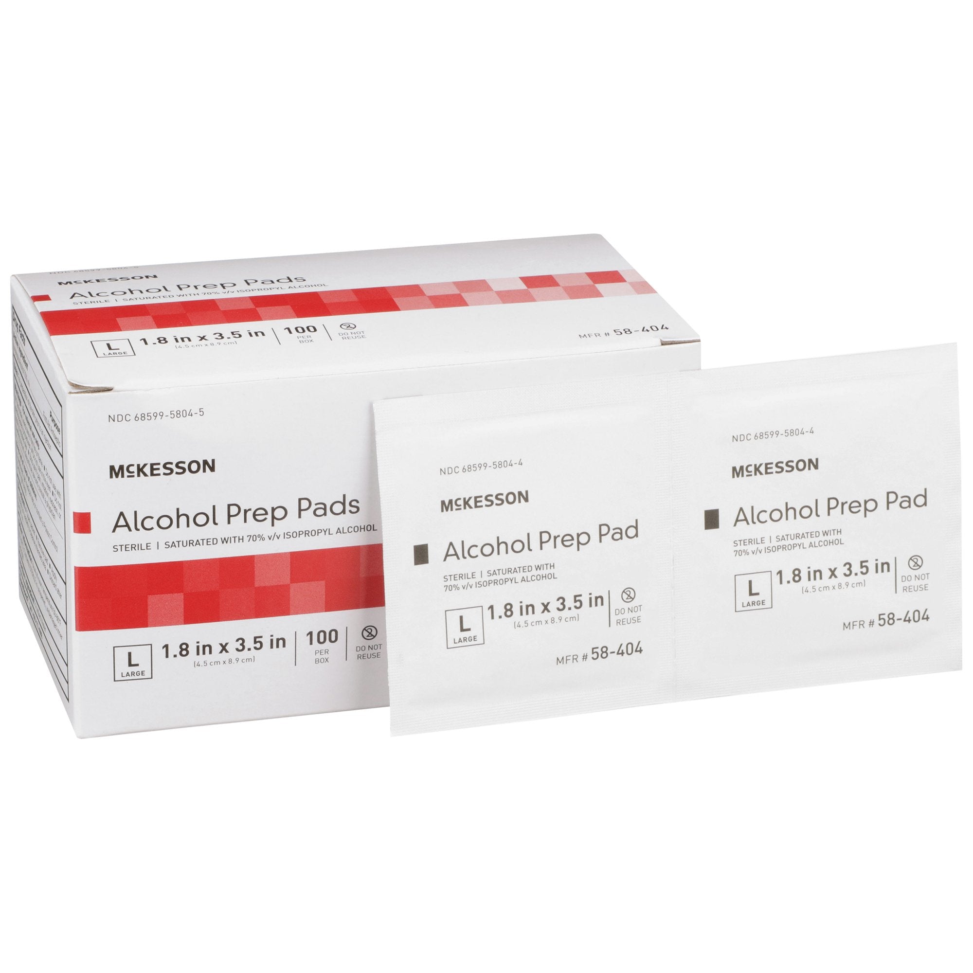 McKesson Brand - Alcohol Prep Pad McKesson 70% Strength Isopropyl Alcohol Individual Packet Large Sterile [100/BX]