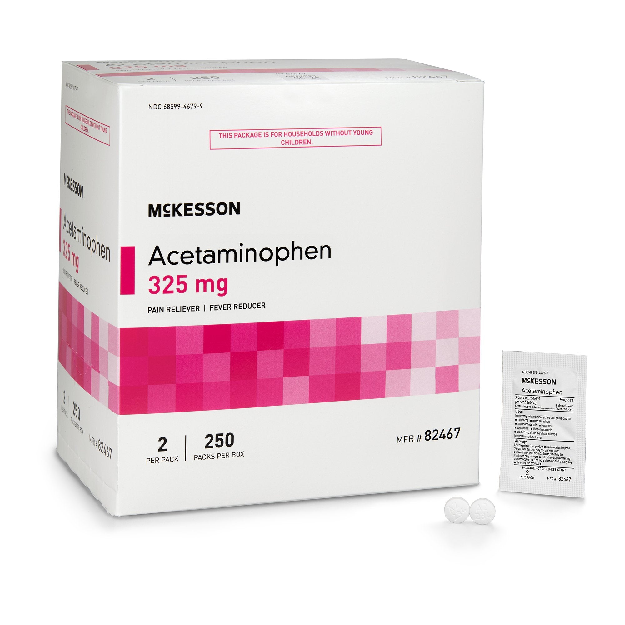 McKesson Brand - Pain Relief McKesson 325 mg Strength Acetaminophen Unit Dose Tablet 250 per Box [250/BX]