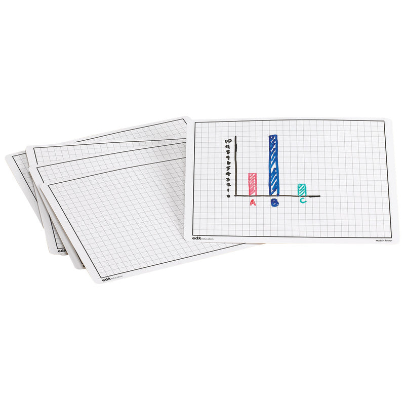 DIDAX - Write-On/Wipe-Off Graphing Mats, Set of 10