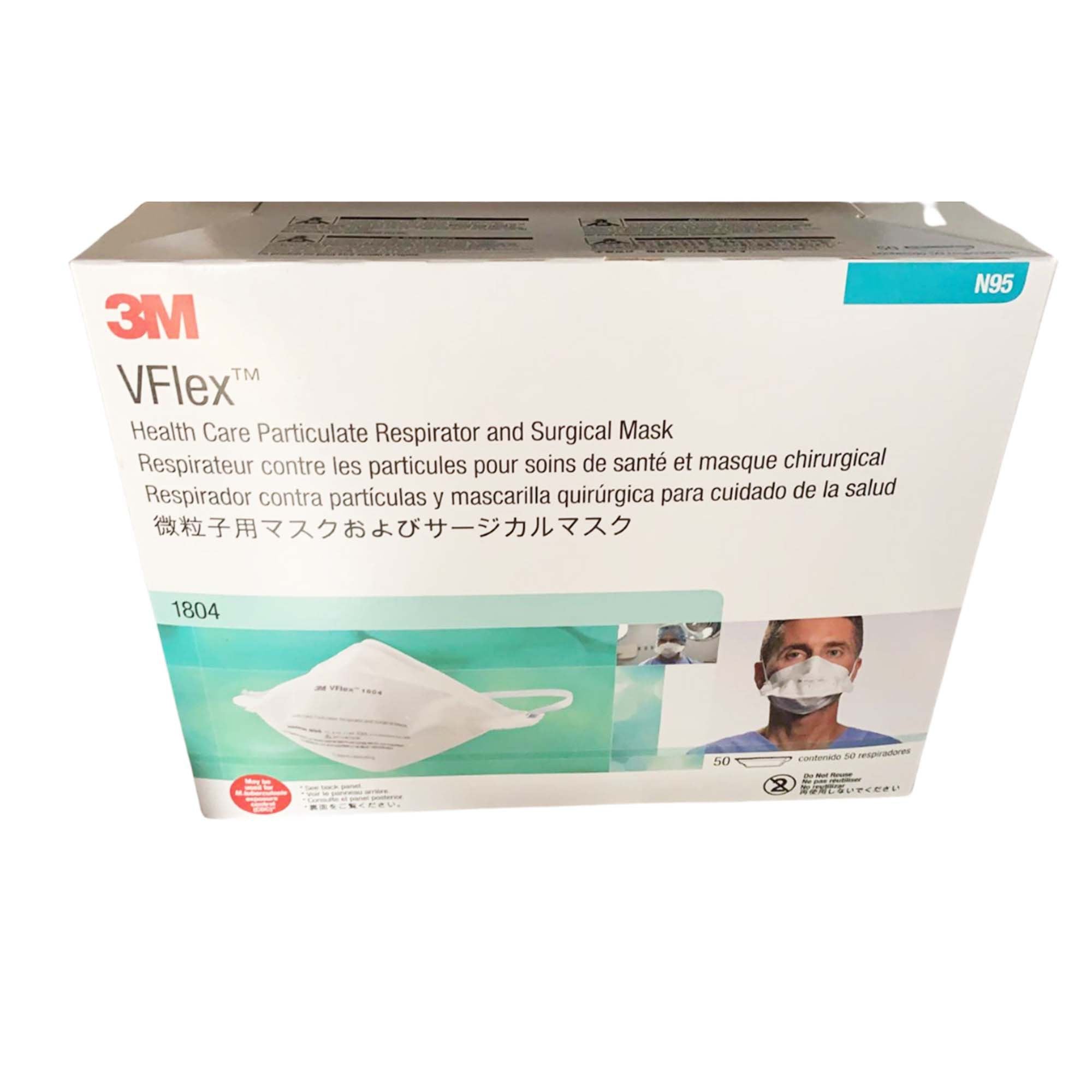 3M Company - Particulate Respirator / Surgical Mask 3M™ VFlex™ Medical N95 ASTM F1862 Elastic Strap One Size Fits Most [50/BX]