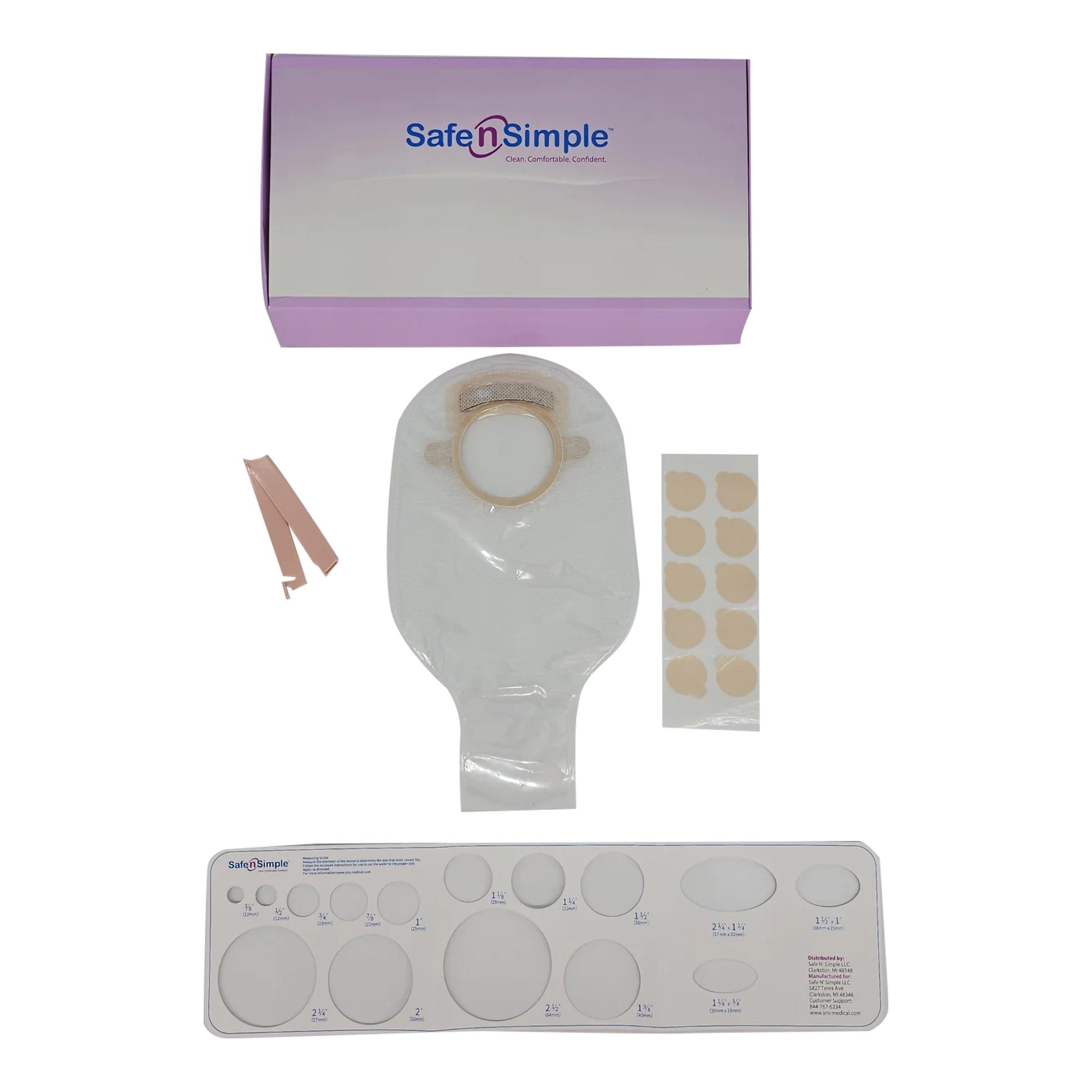 Safe N Simple - Ostomy Pouch Safe n' Simple Two-Piece System 12 Inch Length Without Barrier Drainable [80/CS] (1242507_CS)