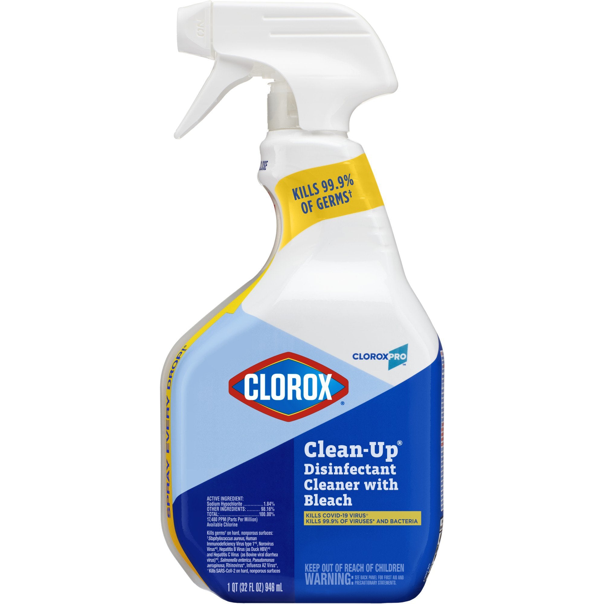 The Clorox Company - CloroxPro™ Clorox® Clean-Up® with Bleach Surface Disinfectant Cleaner Germicidal Pump Spray Liquid 32 oz. Bottle Chlorine Scent NonSterile [9/CS]