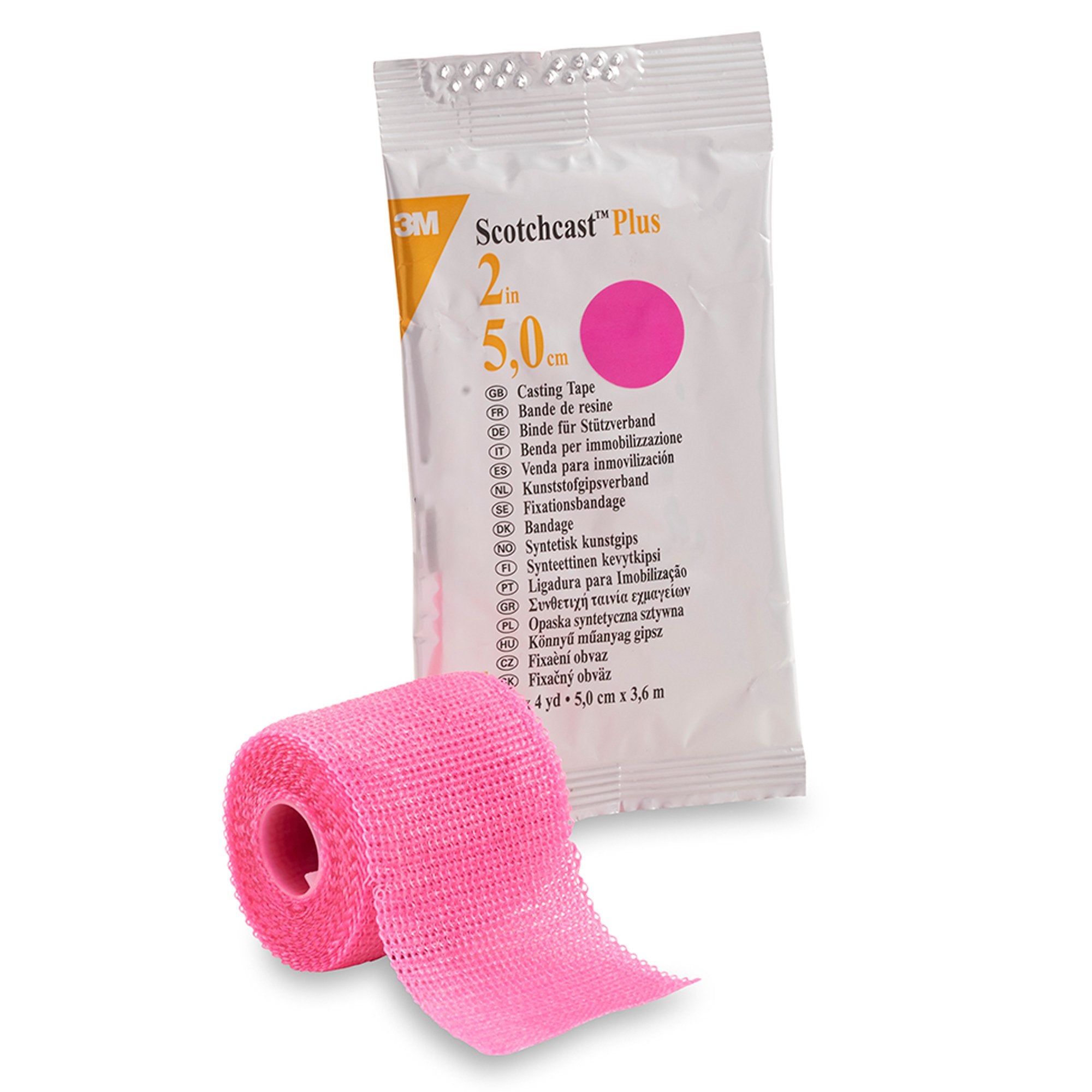 Solventum Corporation - Cast Tape 3M™ Scotchcast™ Plus 2 Inch X 12 Foot Fiberglass / Resin Bright Pink [10/CS]