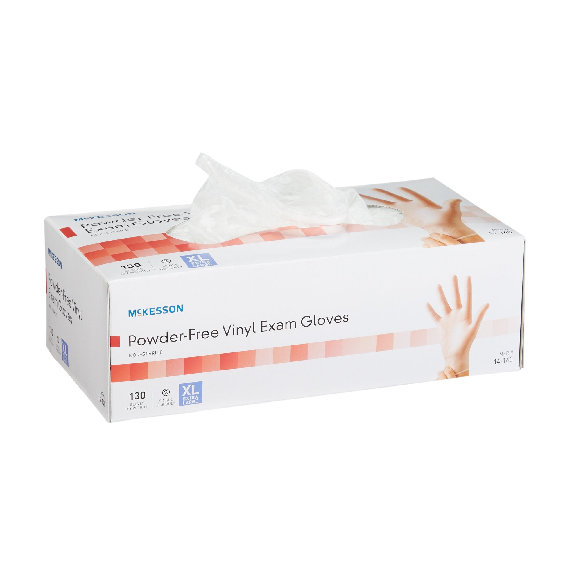 McKesson Brand - Exam Glove McKesson X-Large NonSterile Vinyl Standard Cuff Length Smooth Clear Not Rated [1300/CS]