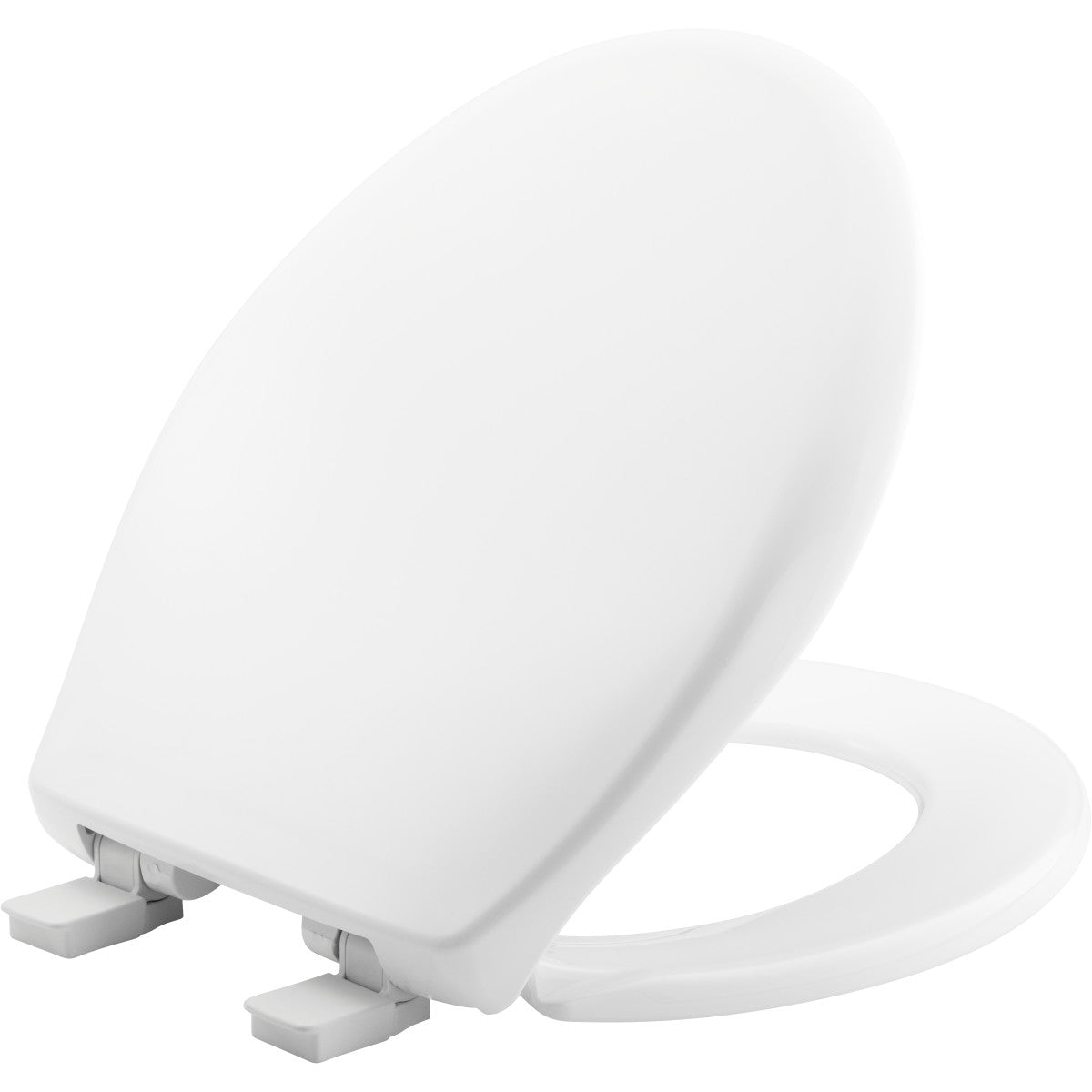 Bemis Affinity® Round Plastic Toilet Seat in White with STA-TITE® Seat Fastening System®, Easy•Clean®, Whisper•Close®, Precision Seat Fit® Adjustable Hinge and Super Grip Bumpers®