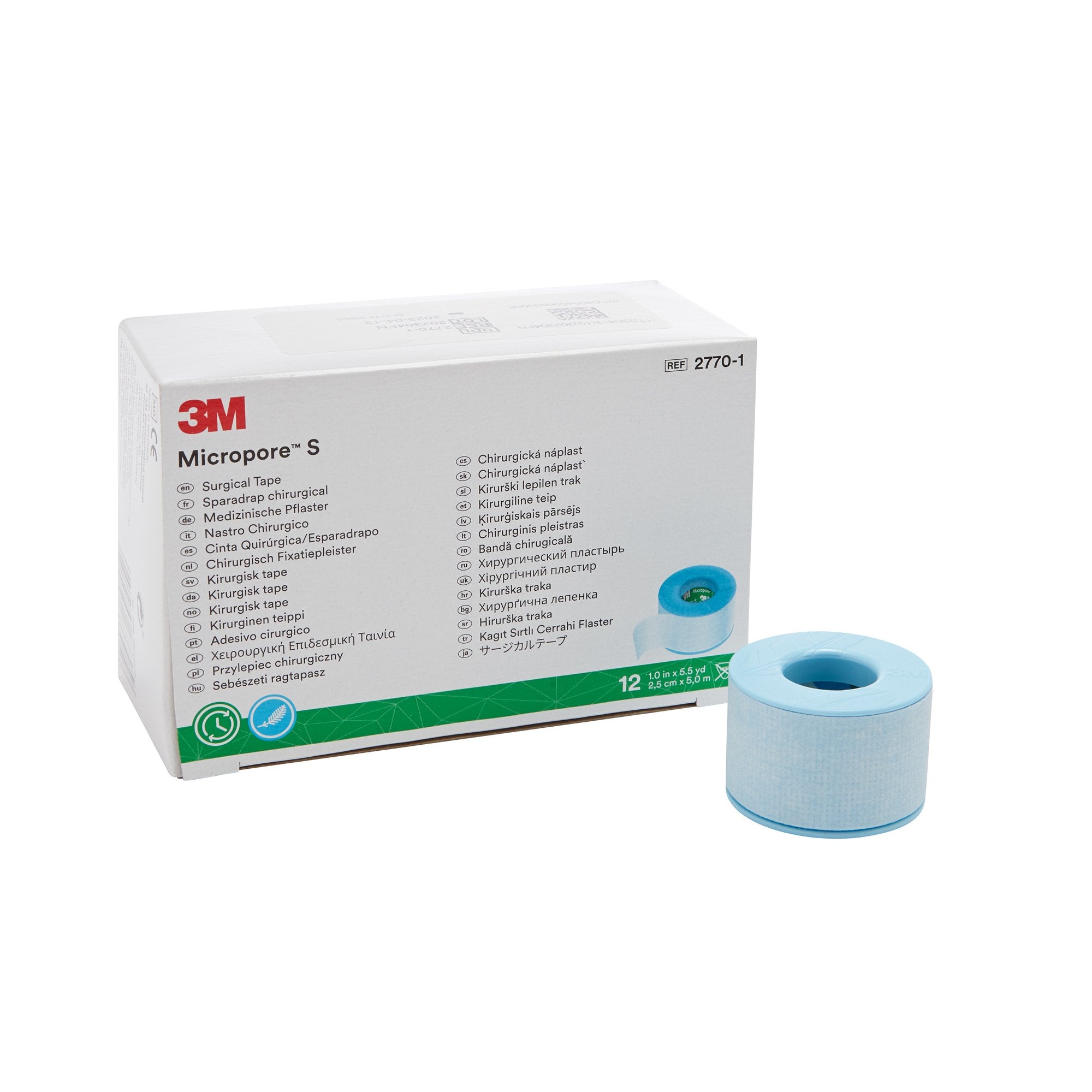 Solventum Corporation - Medical Tape 3M™ Micropore™ S Blue 1 Inch X 5-1/2 Yard Silicone NonSterile [120/CS]