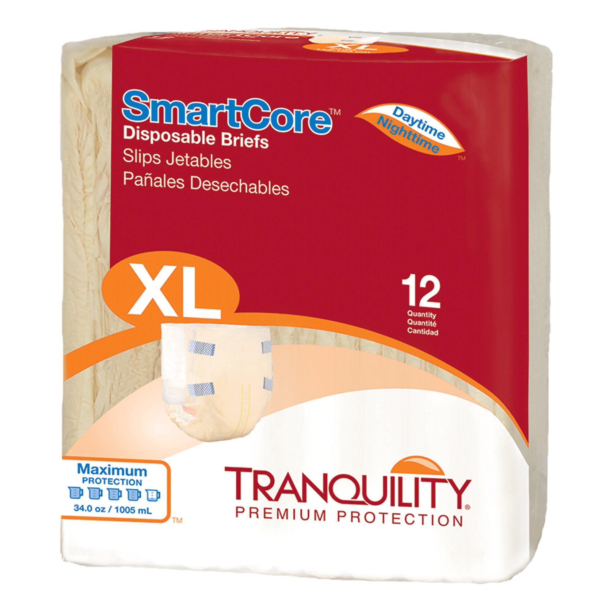 Principle Business Enterprises - Unisex Adult Incontinence Brief Tranquility SmartCore™ X-Large Disposable Heavy Absorbency [72/CS]