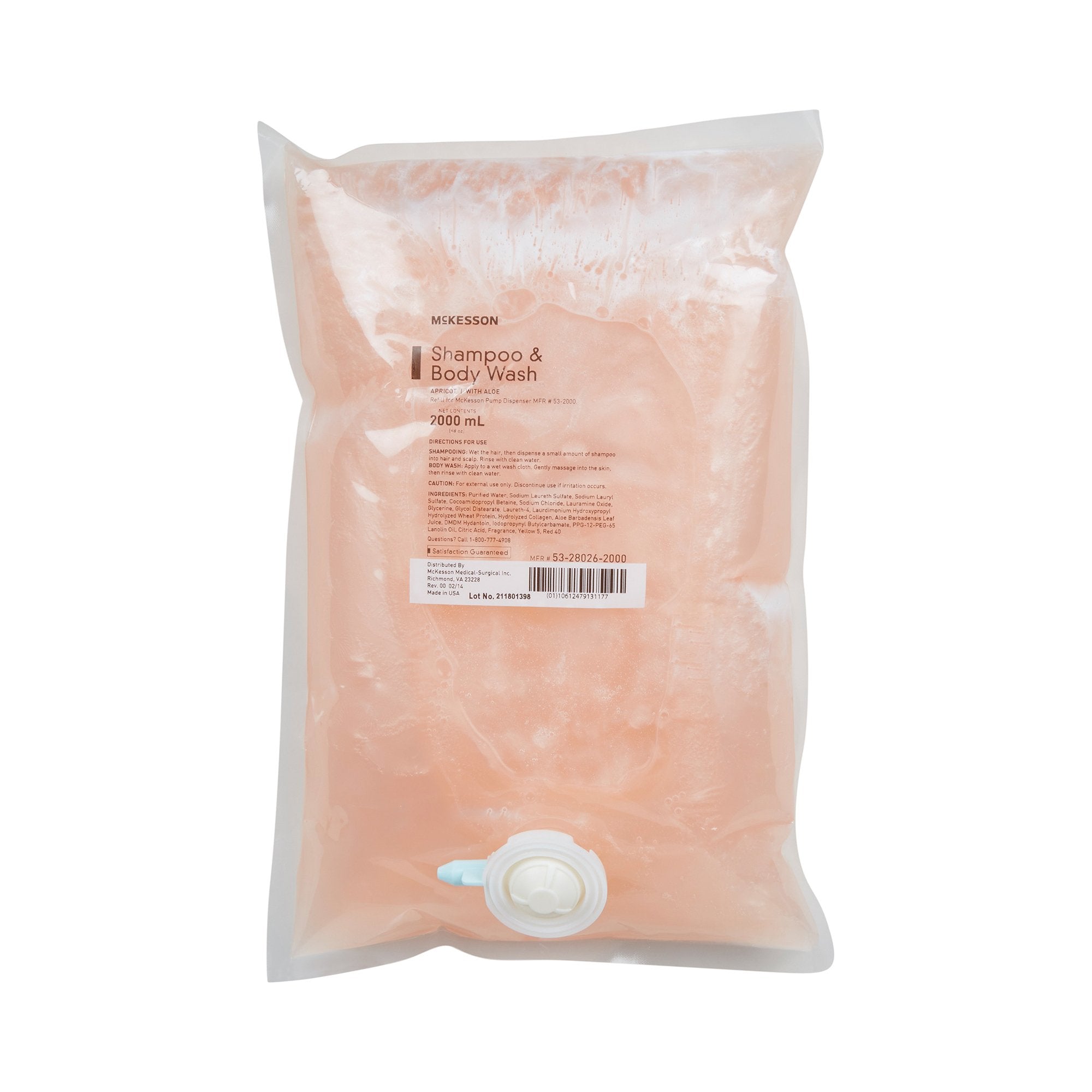 McKesson Brand - Shampoo and Body Wash McKesson 2,000 mL Dispenser Refill Bag Apricot Scent [4/CS]