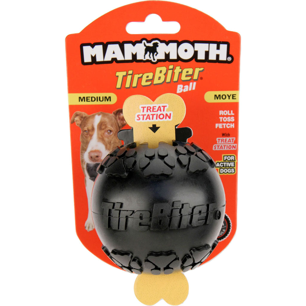 Mammoth Tirebiter Ball W/Treat Station (BLK)
