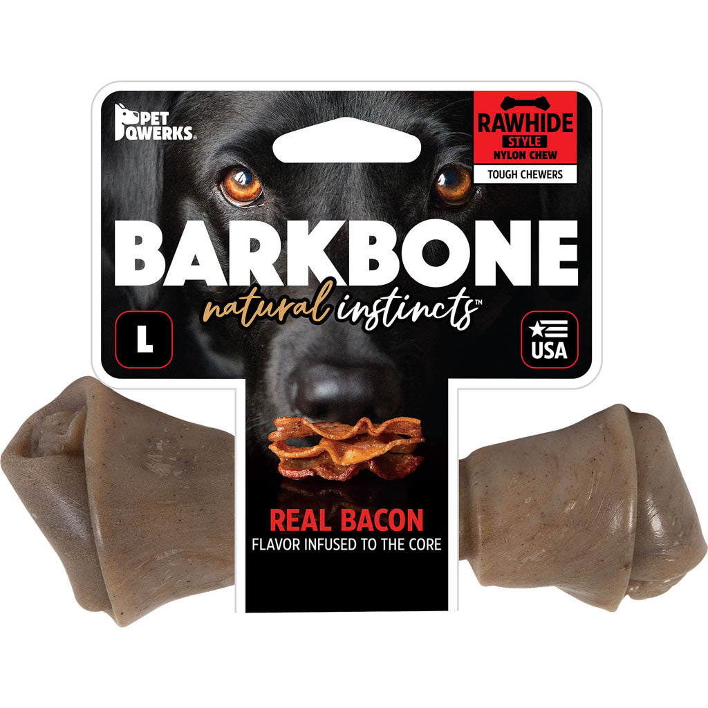 Barkbone Usa Rawhide Style Nylon Dog Chew (BACON, LG)