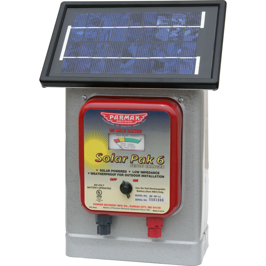 Parmak Deluxe Field Solar Pak6 Solar Fence Charger (BLUE, 25 MILE-6 VOLT)