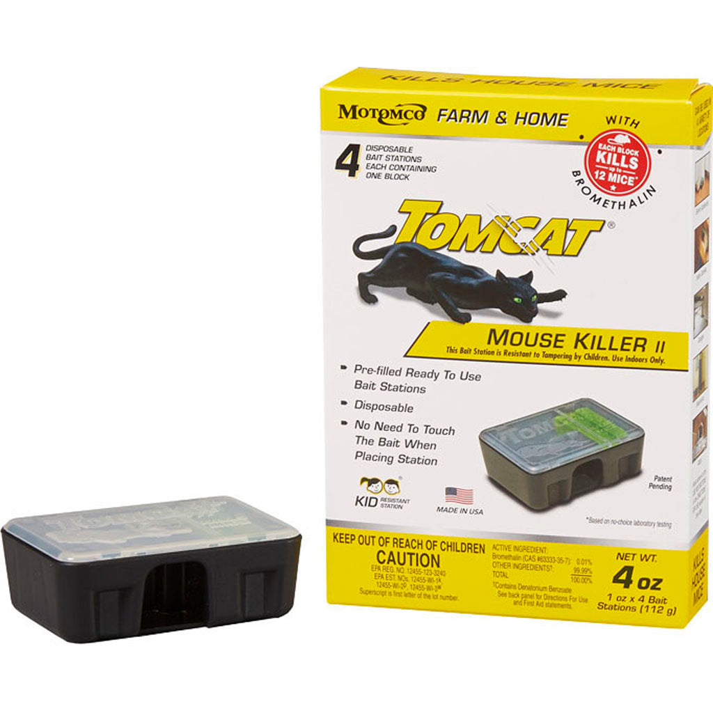 Tomcat Mouse Killer Ii Disposable Bait Station (BLACK, 1 OZ-4 CT)