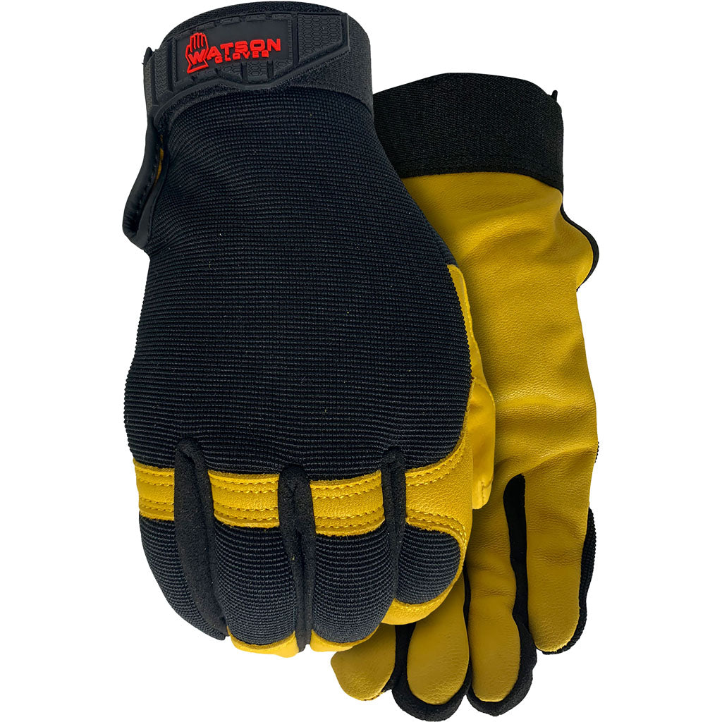 Watson Gloves Mens Flex Time Wastenot Fabric (BLACK, SM)
