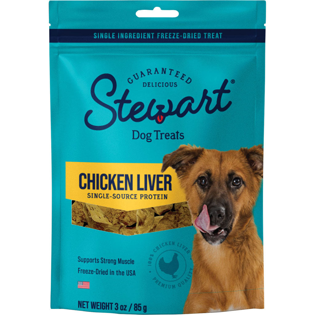 Stewart Freeze Dried Dog Treats Pouch (CHICKEN LIVER, 3 OZ)