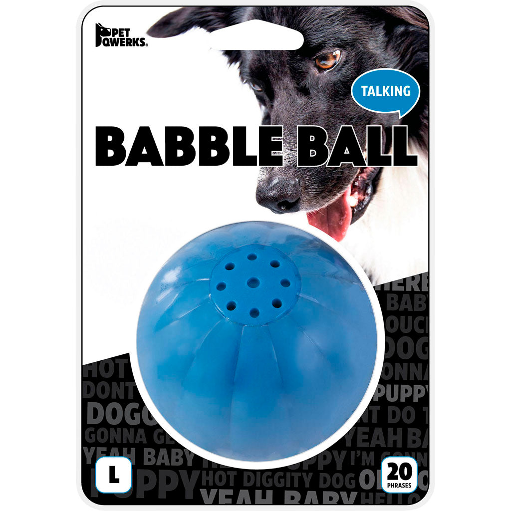 Talking Babble Ball Dog Toy (BLUE, LG)