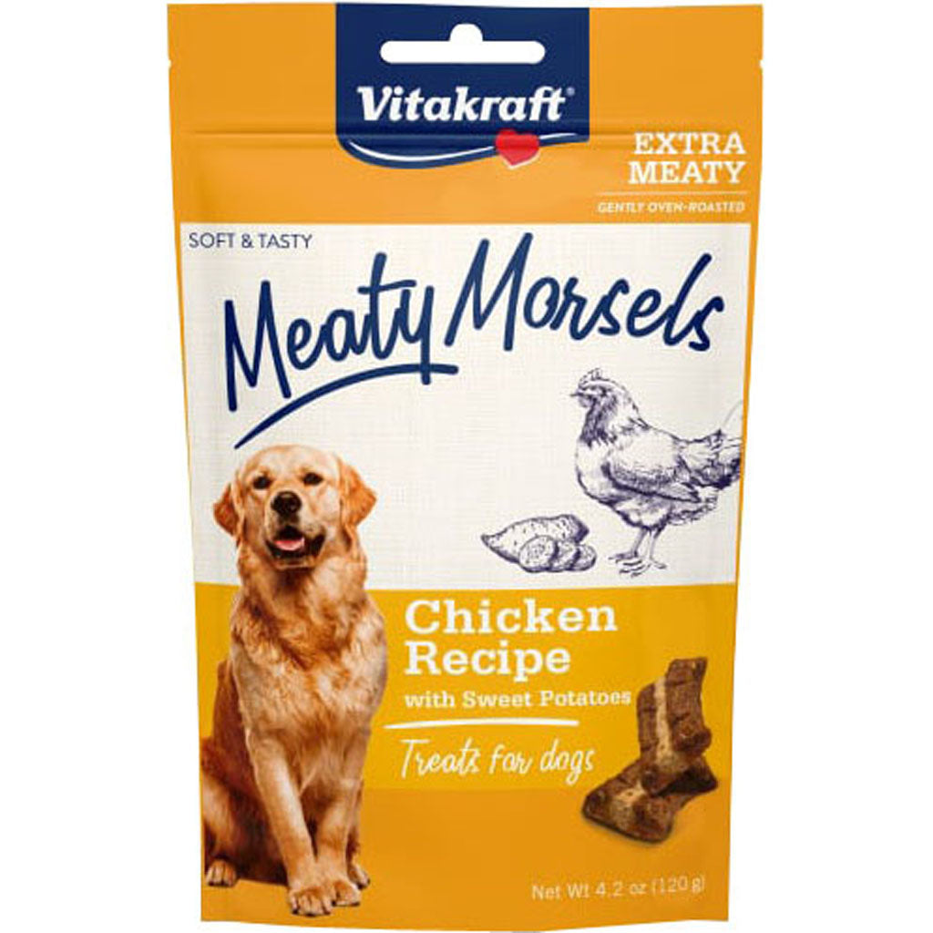 Vitakraft Meaty Morsels Dog Treats (CHICKEN/SWEET P, 4.2 OZ)