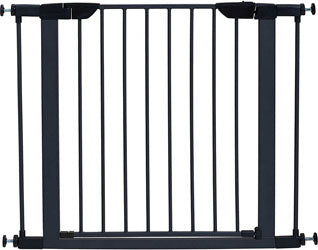 Steel/Wood Pet Gate (GRAPHITE/WOOD, 29X29-38 IN)