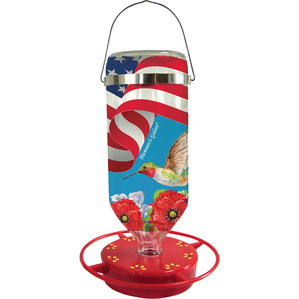 Hummer'S Galore All American Hummingbird Feeder (RED/WHITE/BLUE, 16 OZ)