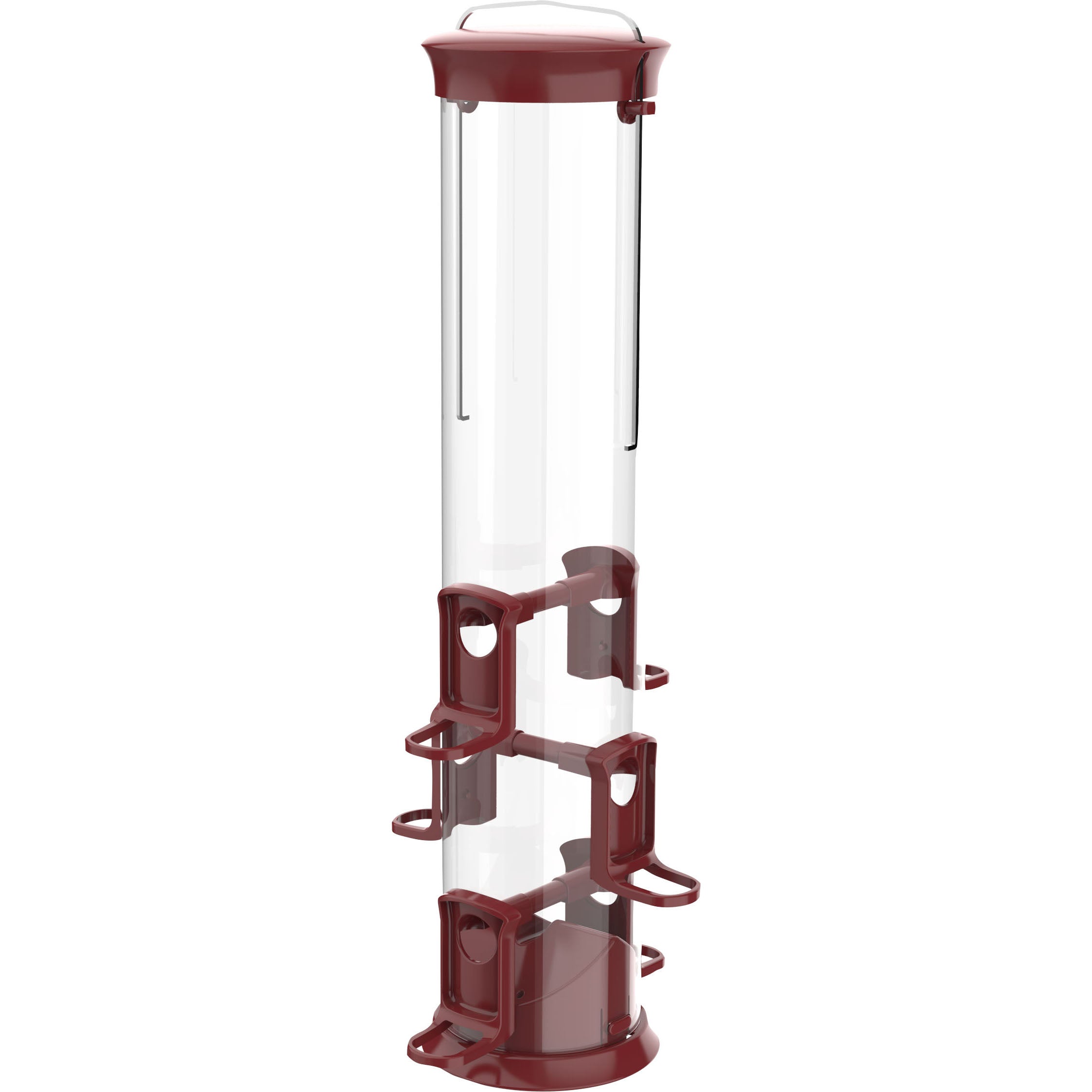 Large Red Seed Plastic Tube Feeder (RED, 2.1 QT CAP)