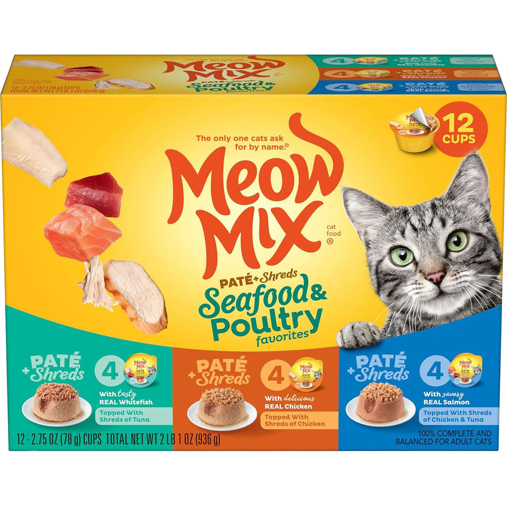 Meow Mix Pate & Shreds Seafood/Poulty Variety Pack (VARIETY, 12 PK)