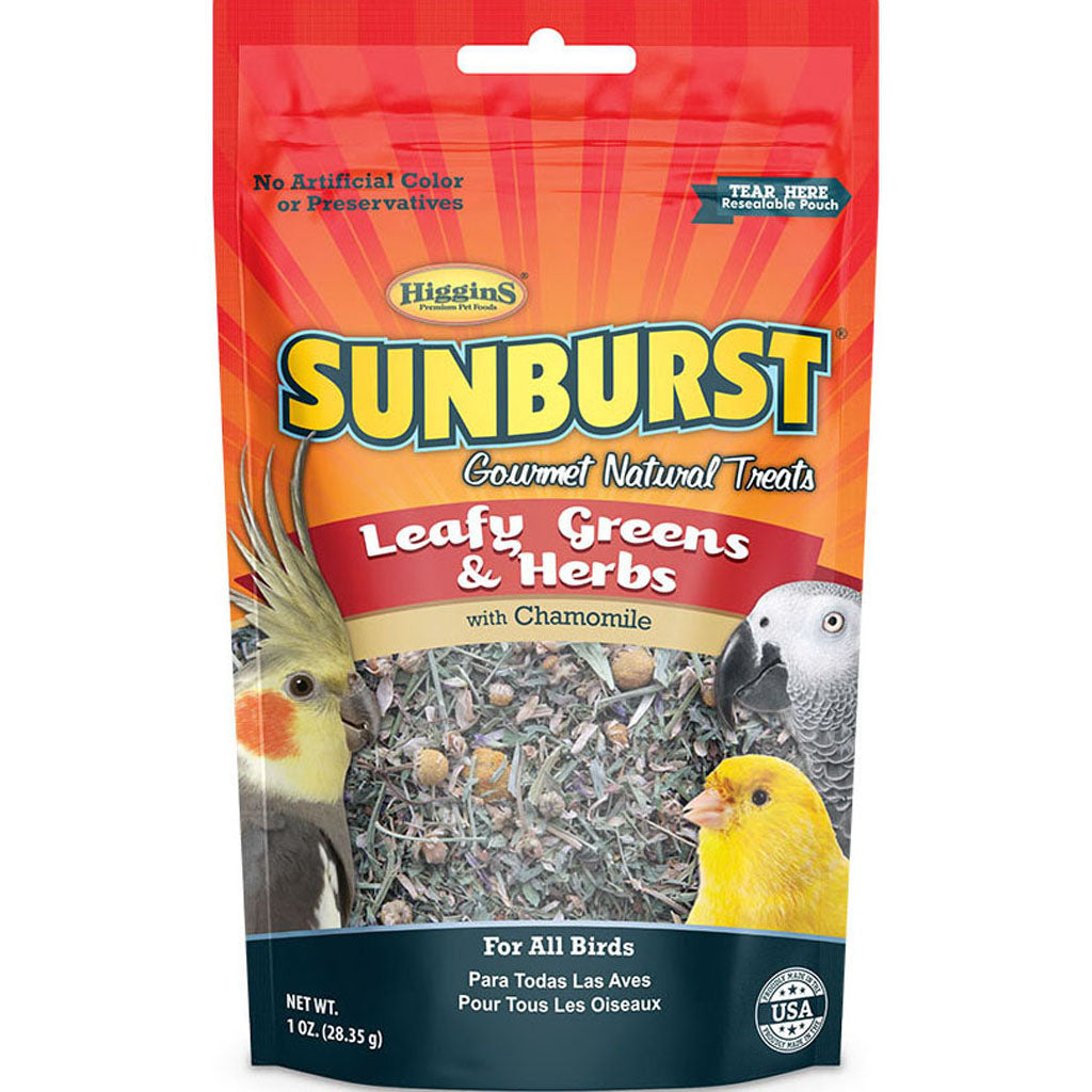 Sunburst Gourmet Natural Avian Treat (LEAFY GREENS/HE, 1 OZ)