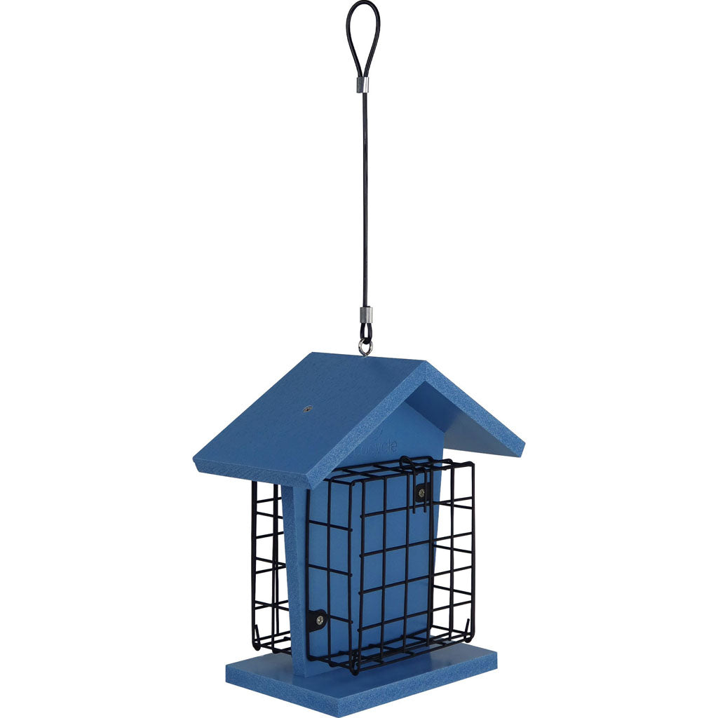 Ecocycle Suet Snacker Bird Feeder (BLUE, 2 CAKES)