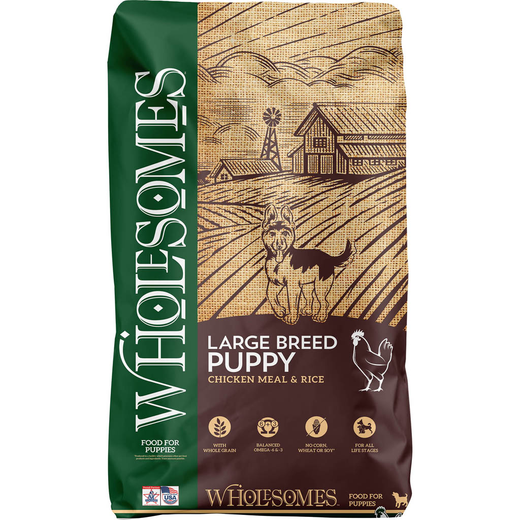 Wholesomes Large Breed Puppy Food (CHICKEN/RICE, 35 LB)