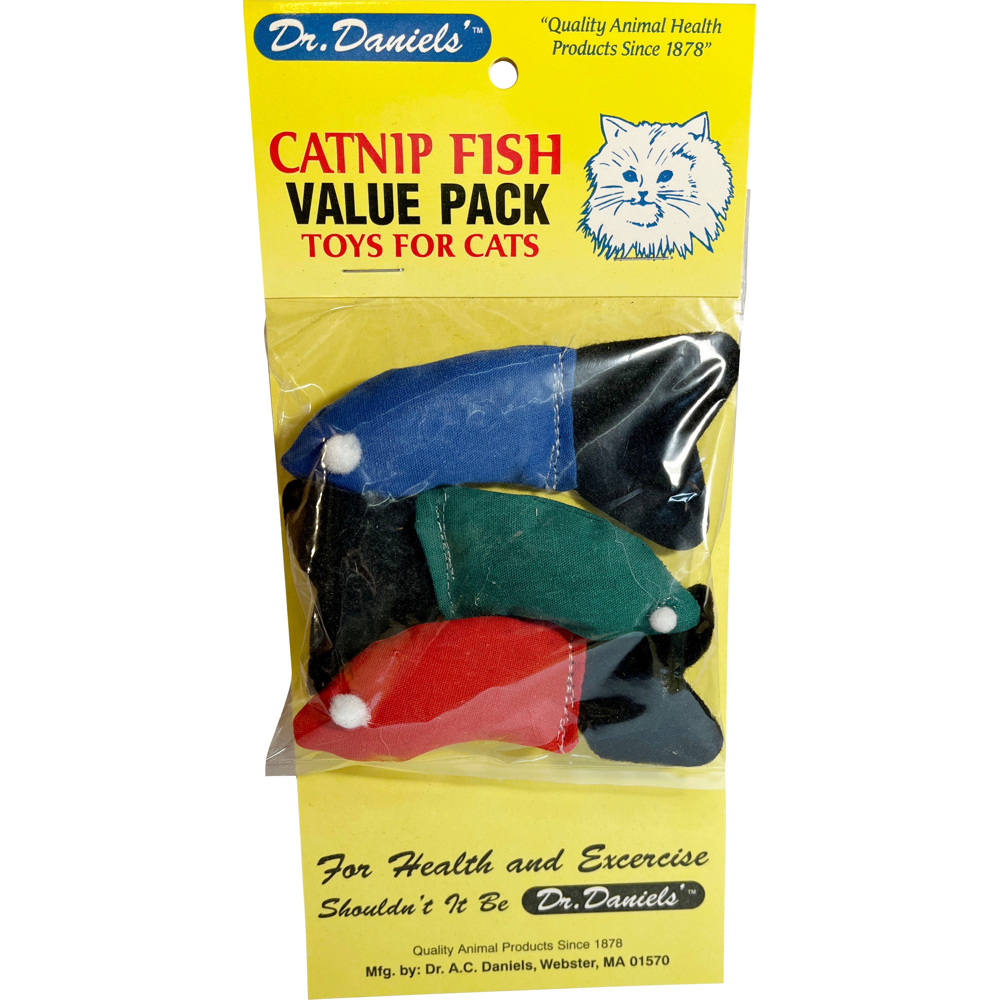 Dr. Daniels Catnip Fish 100% - Catnip Filled (3PK)