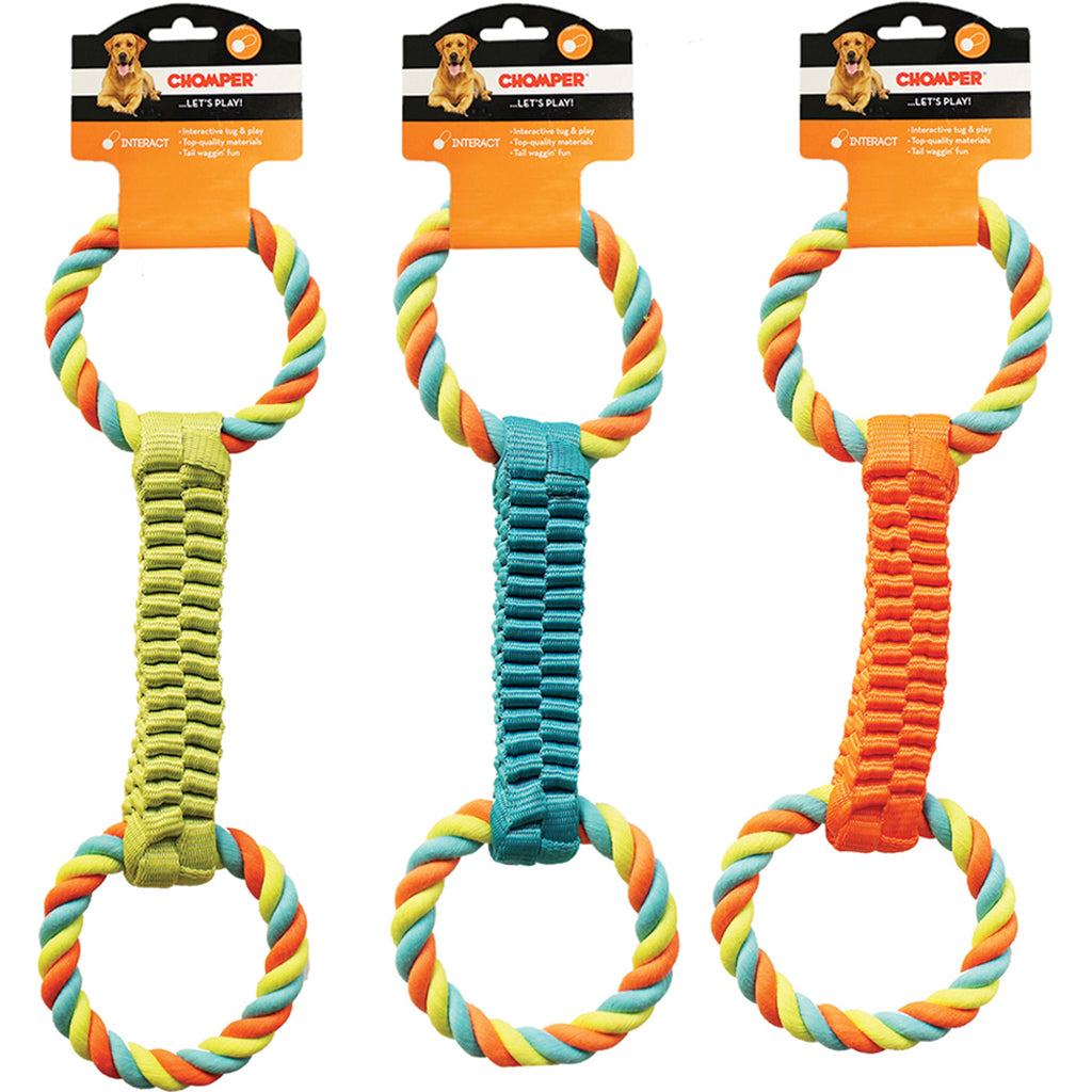 Chomper Ballistic Weave W/Rope Tug Toy (ASSORTED, 1.4 IN)