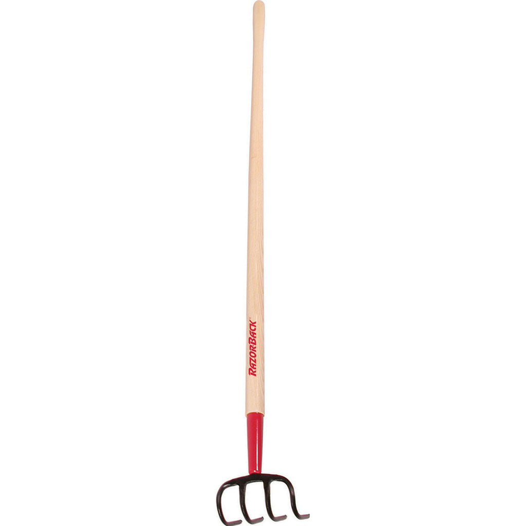 Razor-Back 4 Tine Forged Steel Cultivator (RED, 57 IN)