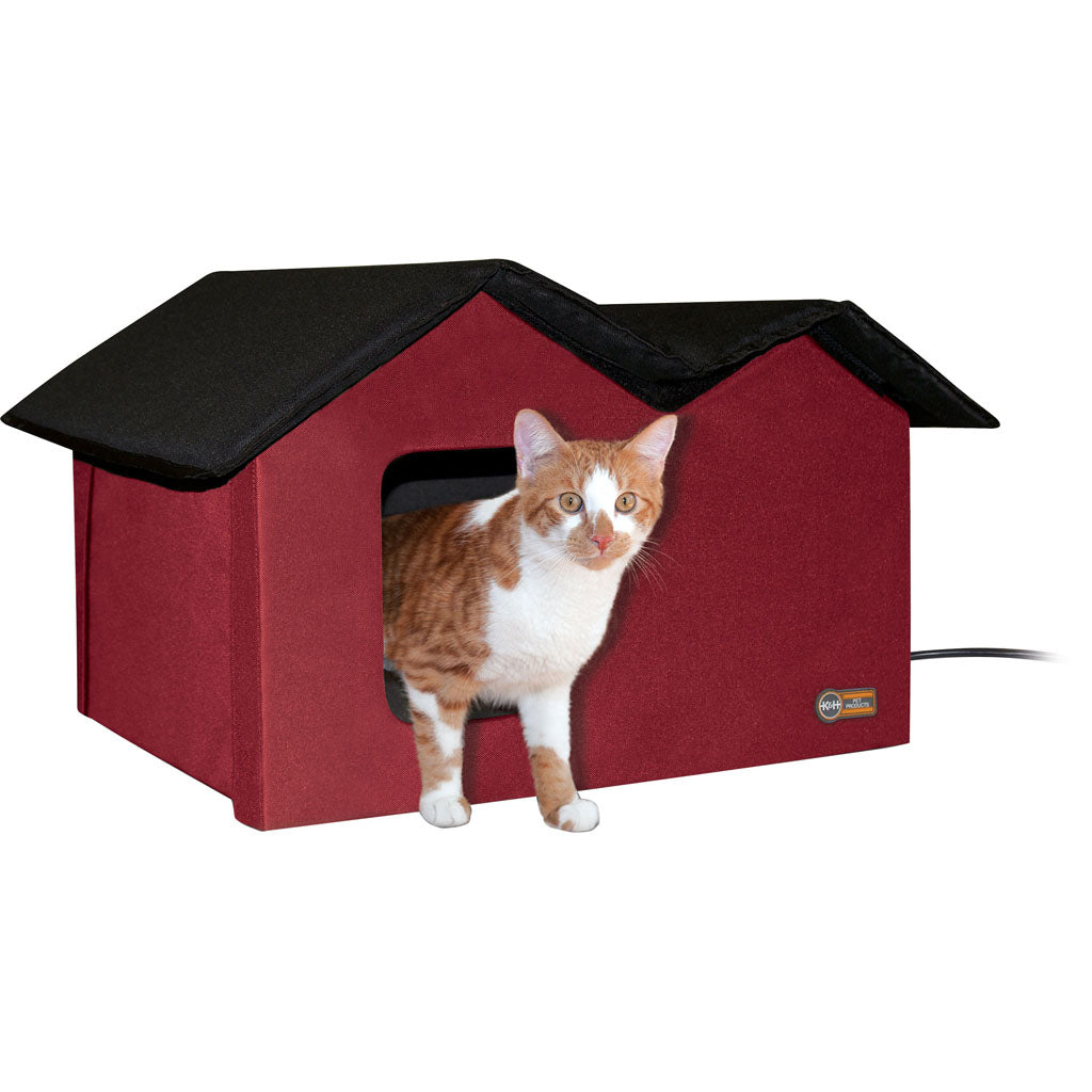 Creative Solutions Outdoor Multi-Kitty Heated Home (RED, 21.5X26.5X15.5)