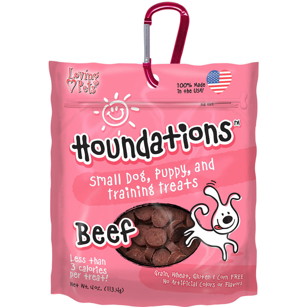 Houndations Usa Training Treats W/Carabiner (BEEF, 4 OZ)