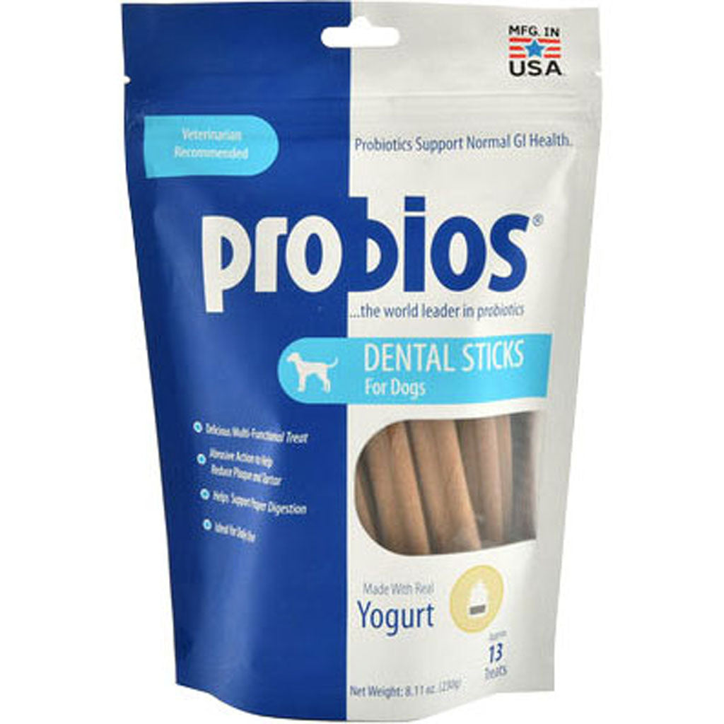 Probios Dental Sticks For Dogs (YOGURT, 8.11 OZ-13 PK)